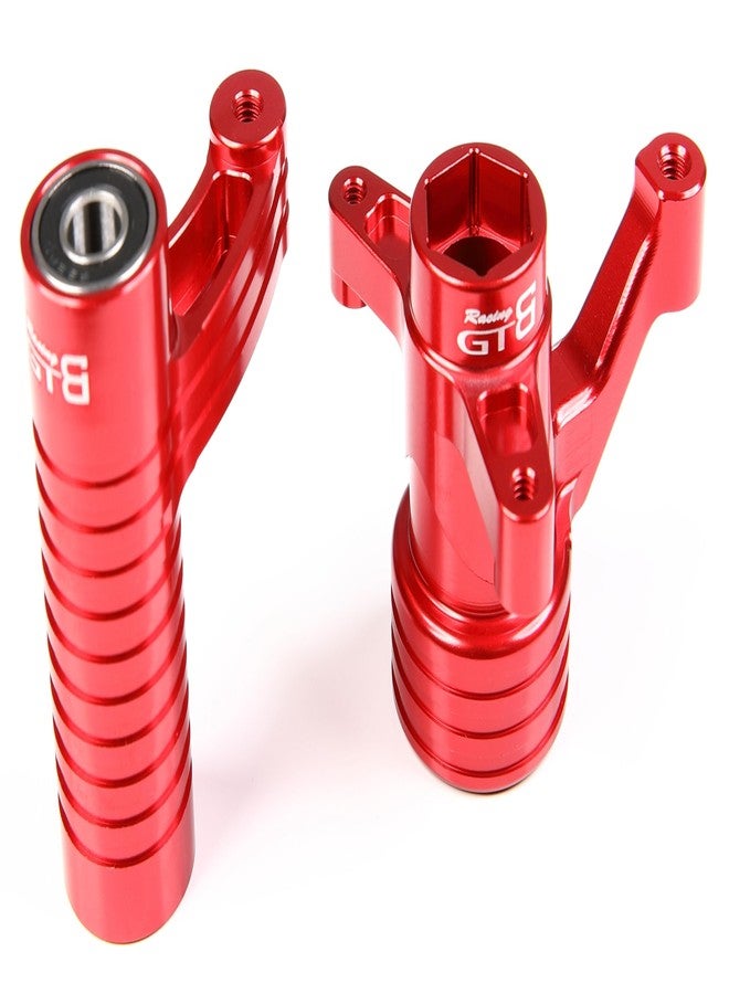 GTBRacing CNC Aluminum Steering Bell Crank Set for 1/5 RC Car LOSI DBXL-E 2.0 Upgrade Part (Red) - Image 1